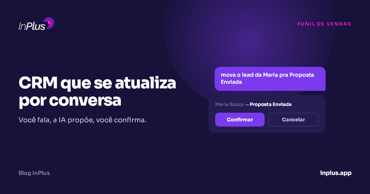 CRM que se atualiza por conversa: como funciona uma IA que mexe no funil por você