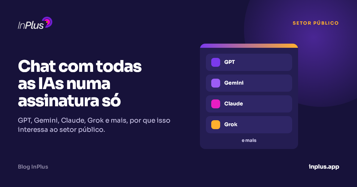 Chat com todas as IAs (GPT, Gemini, Claude, Grok e mais) numa assinatura só: por que isso interessa ao setor público
